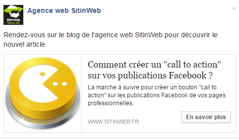 Call to action Facebook