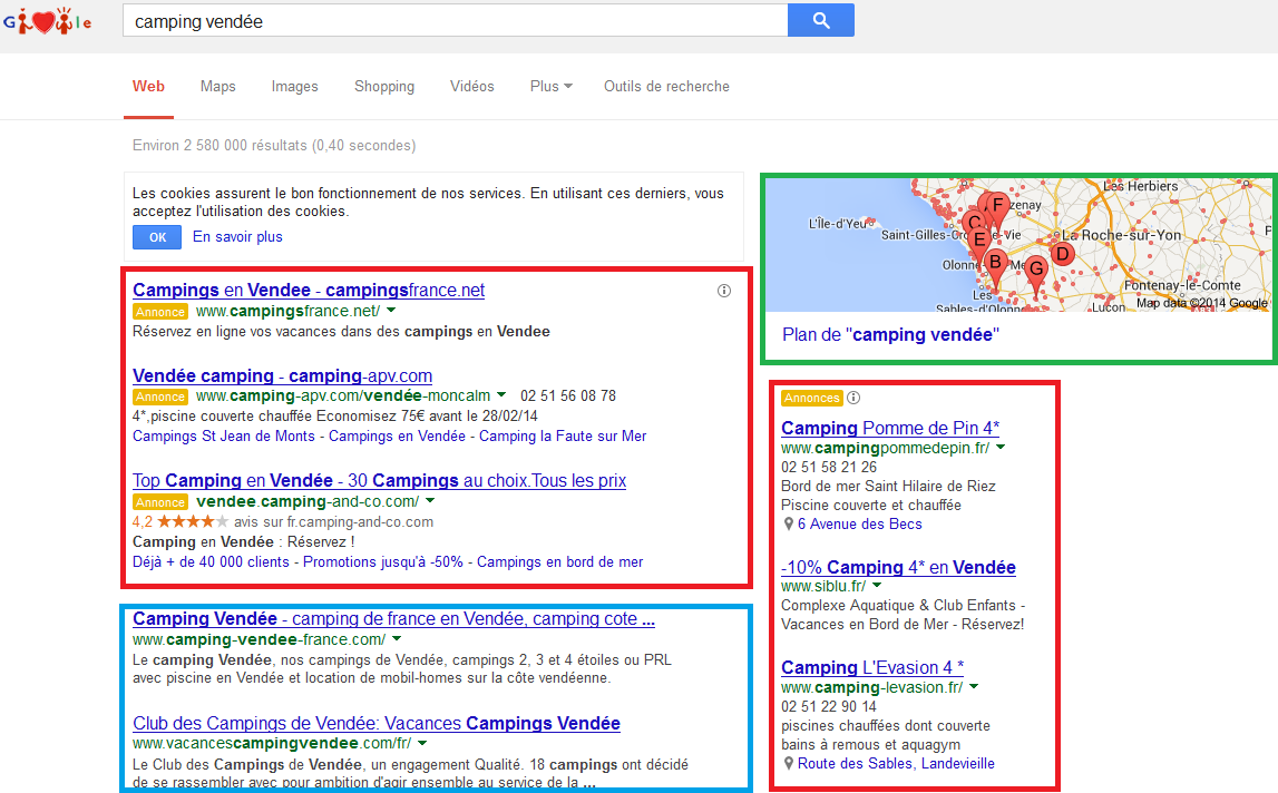 Résultat de recherche Google