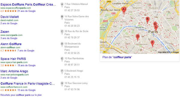 alt= Google Place : Coiffeur Paris